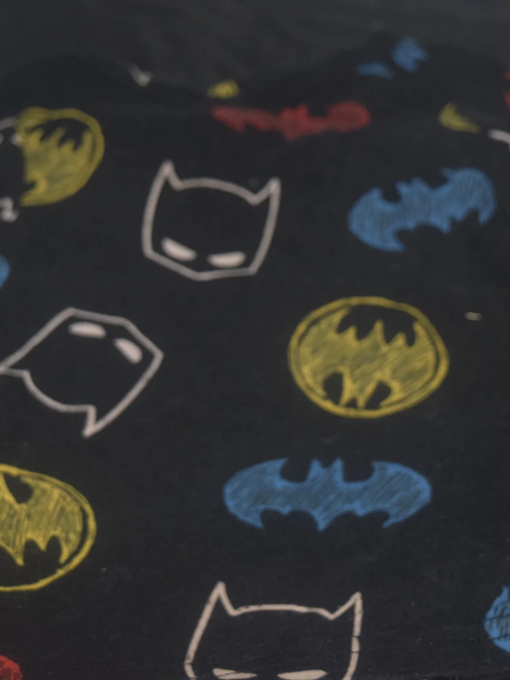 Kids Batman-Themed Black Pajama Set - Multi Color Logos 18 Months